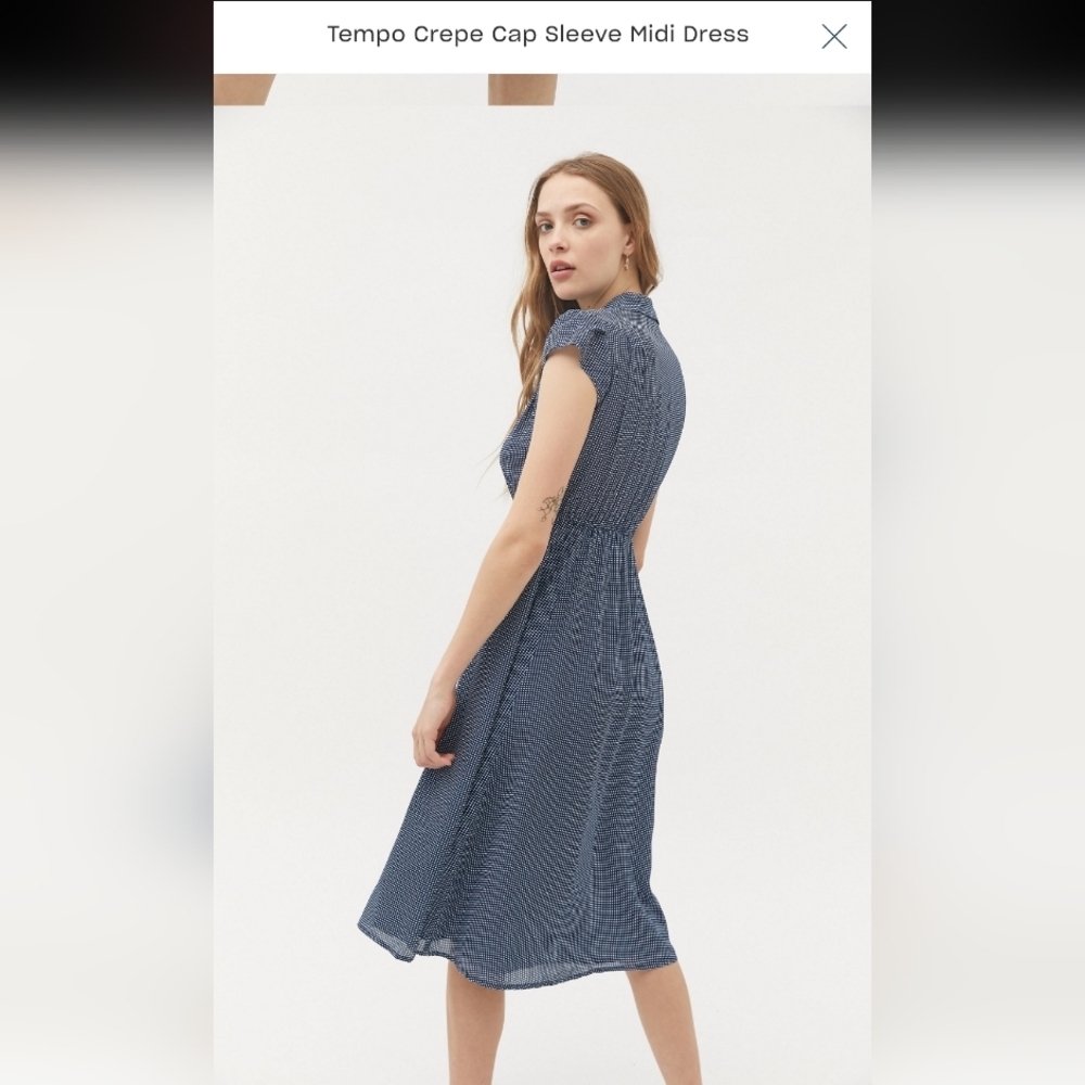 Urban Outfitters Navy Cap Sleeve Dress Size XS - Picture 4 of 11